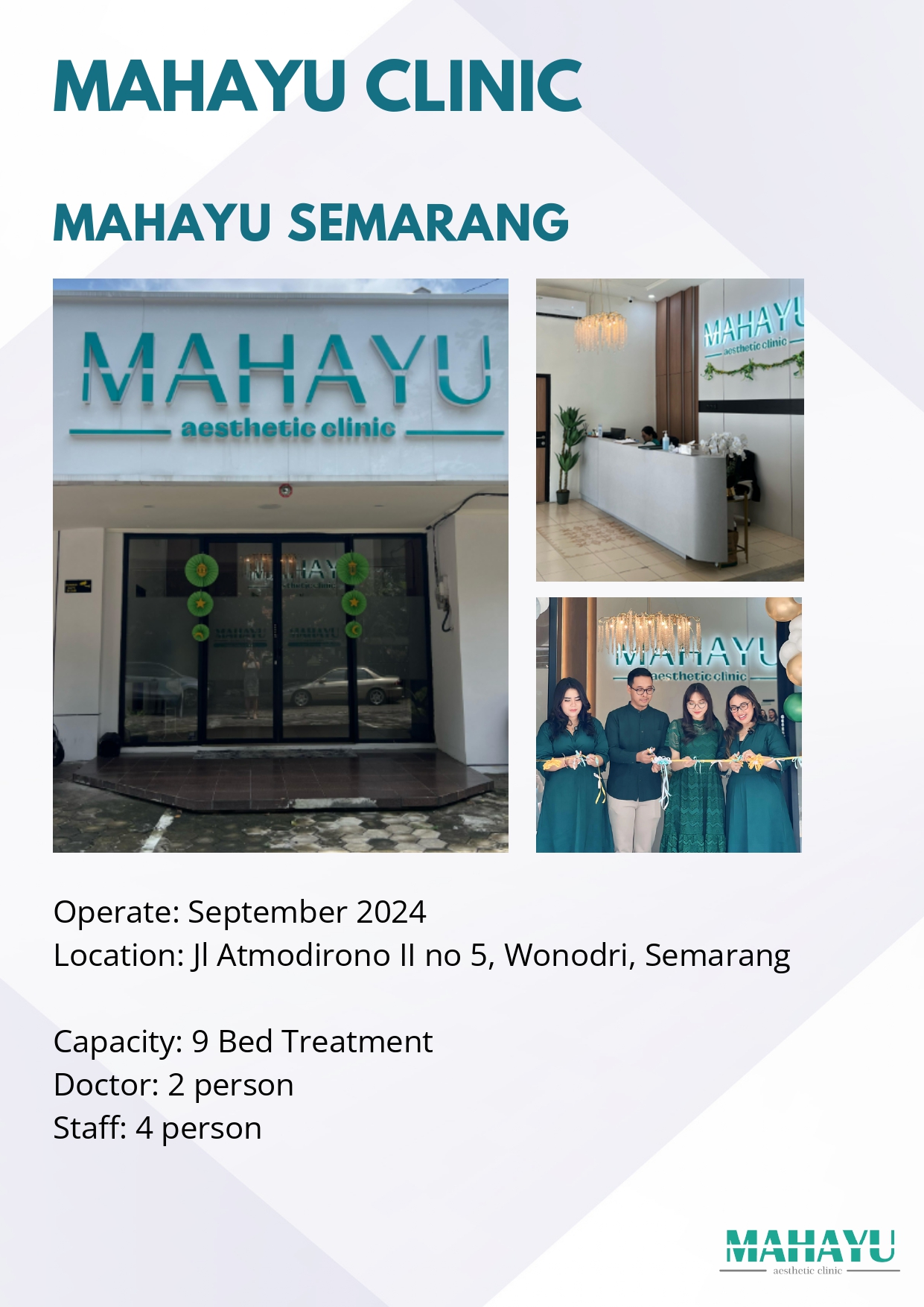 Fasilitas dan Ruang Perawatan Mahayu Semarang